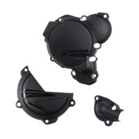 CLUTCH & IGNITION COVER PROTECTOR KTM/HQV EXC250-300 24-25, TE250-300 24-25 BLACK