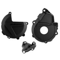CLUTCH & IGNITION COVER PROTECTOR KTM/HQV EXC-F250-350 17-23, FE250-350 19-23 BLACK