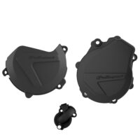 CLUTCH & IGNITION COVER PROTECTOR KTM/HQV EXC-F450-500 17-23, FE450-501 17-23 BLACK