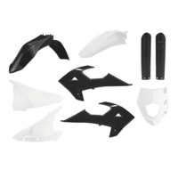 BOX KIT INC FORK GUARDS GAS GAS/RIEJU EC250-300 18-20, MR200-300 21-25 BLACK/WHITE