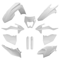 BOX KIT ENDURO INC FORK GUARDS & HEADLIGHT MASK KTM EXC/EXC-F 17-19 WHITE