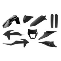 BOX KIT ENDURO INC FORK GUARDS & HEADLIGHT MASK KTM EXC/EXC-F 20-23 BLACK