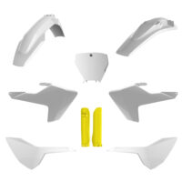 BOX KIT INC FORK GUARDS HUSQVARNA TC125 16-18, TC250 17-18, FC250-450 16-18 WHITE (OEM 17-18)