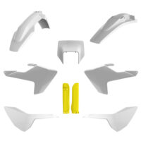 BOX KIT INC FORK GUARDS HUSQVARNA TE150-300, FE250-501 17-19 WHITE